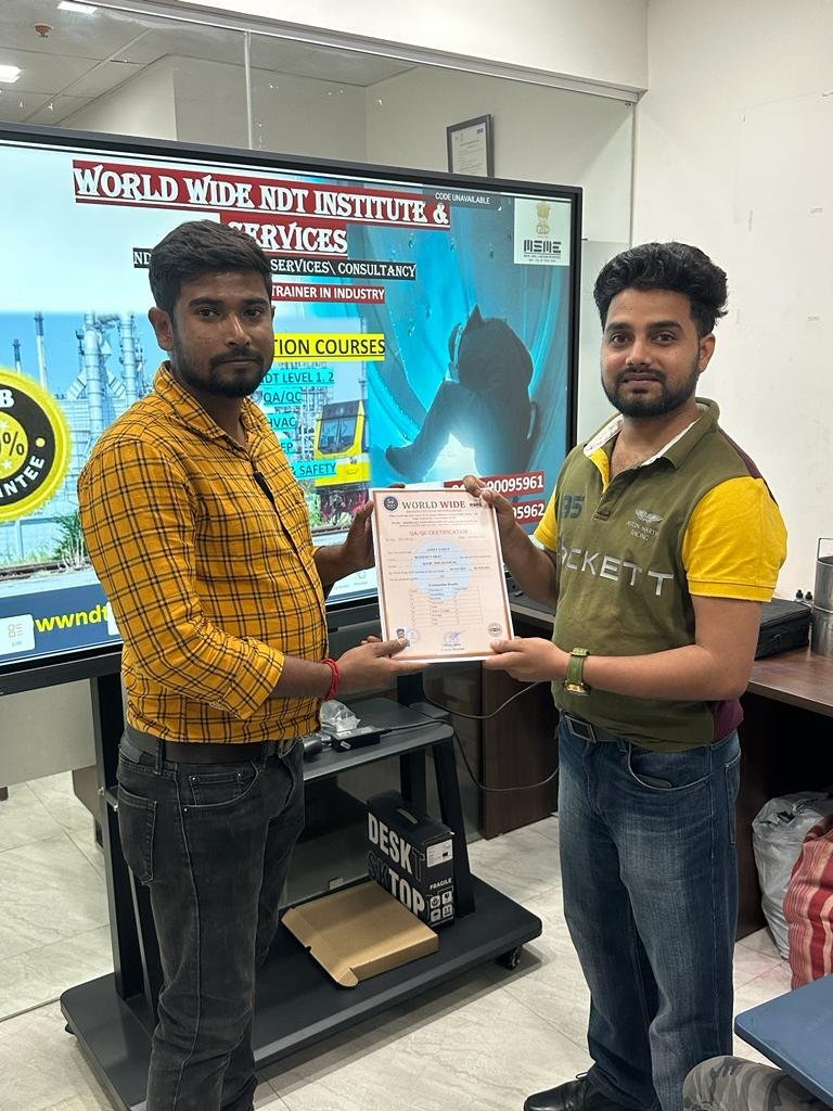 Student receiving a professional training certificate
